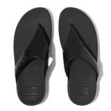 Fitflop Kadın Lulu Sequin Toe-Post Sandalet, Siyah, 38 EU, Siyah, 38 EU