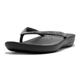 Fitflop Kadın Sparkle Classic Iqushion ergonomik sandalet, Siyah, 39 EU