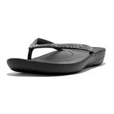 Fitflop Kadın Sparkle Classic Iqushion ergonomik sandalet, Siyah, 40 EU