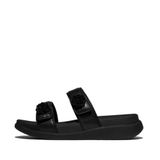 Fitflop Kadın Terlik IW5-090/675 Fitflop F-MODE GO Beadie-Button Adjustable Two-Bar Slides, Siyah, 40 EU, numeric_40
