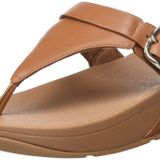 Fitflop Lulu ayarlanabilir deri parmak arası kadın sandaleti, açık kahverengi, 36 EU