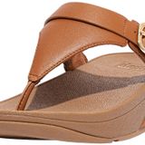 Fitflop Lulu ayarlanabilir deri parmak arası kadın sandaleti, açık kahverengi, 37 EU