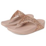 Fitflop Lulu Glitter Toe-Thongs kadın sandaleti, Pembe altın rengi, 36 EU