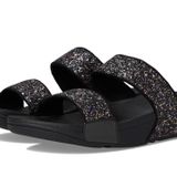 Fitflop Lulu Multi-Tonal Glitter Slides kadın sandaleti, Siyah, 37 EU