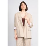 Fithit 5316 Kadın Oversize Ceket Bej - 44