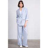 Fithit 7097 Bayan Loose Fit Geniş Paça Pantolon Mavi
