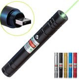 Fithome 100MW Desen Başlıklı USB Şarjlı Yeşil Lazer Pointer - Çok Renkli