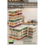 Fithome 18 Parça Buzdolabı Ve Derin Dondurucu Düzenleyici Dolap İçi Organizer Set Mikrodalga Uygun