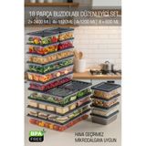 Fithome 18'Li Freshbox Buzdolabı Ve Derin Dondurucu Düzenleyici Dolap İçi Organizer Mikrodalgaya Uygun