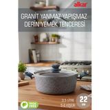 Fithome 22 cm Bio Granit Derin Tencere Yanmaz Yapışmaz Pfoa Free Yüksek Isıya Dayanıklı
