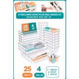 FİTHOME 25'Lİ Modüler Çekmece Düzenleyici Organizer Çok Amaçlı Makyaj Kırtasiye Mutfak Banyo Düzenleyici