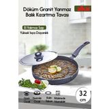 FİTHOME 32 CM Granit Döküm Yanmaz Yapışmaz Balık Kızartma Tavası