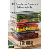 FİTHOME 4'lü Derin Dondurucu ve Buzdolabı Düzenleyici Derin Sığ Organizer Difriz Mikrodalga Antrasit Kapak