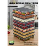 FİTHOME 8'li Derin Dondurucu ve Buzdolabı Dolap İçi Düzenleyici Hava Almaz Set 2400 ML
