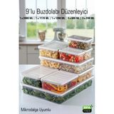 Fithome 9’lu Buzdolabı Düzenleyici Saklama Kabı Seti Mikrodalga Uyumlu Bpa Free Dolap Içi Düzenleyici