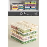 FİTHOME 9'lu Buzdolabı ve Buzluk Hava Almaz Saklama Kabı Seti 1x2400ML 2x1170ML 2x1200ML 2x600ML
