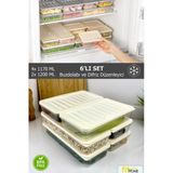 FİTHOME Difriz ve Buzluk Düzenleyici 6 LI Set Buzdolabı Düzenleyici Saklama Kabı 4x1170ML 2x1200ML
