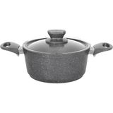 Fithome Döküm Granit Yanmaz Yapışmaz Derin Yemek Tenceresi 26 cm - Siyah