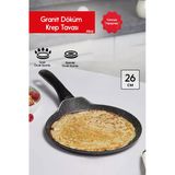 FİTHOME Granit Döküm 26 CM Yanmaz Yapışmaz Krep Tavası