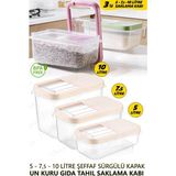Fithome Multibox 3'lü Set Sürgülü Kapak Tahıl Un Kuru Bakliyat Vs. Erzak Saklama Kabı