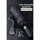 FİTHOME Rüzgarda Kırılmayan Tam Otomatik Fiber Tel Şemsiye 12 Tel