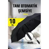 Fithome Rüzgarda Kırılmaz Tam Otomatik Fiber Unisex Şemsiye 10 Tel
