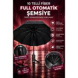 FİTHOME Tam Otomatik 10 Tel Rüzgara Dayanıklı Kırılmaz Şemsiye
