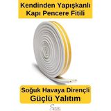 #Fitil Kapı Ve Pencere Soğuk Izolasyon Bandı Fitili Kendinden Yapışkanlı Kauçuk Yalıtım Bant 2X10 = 20 Mt