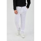 Fitilli Baggy Kalıp Erkek Pantolon - Beyaz