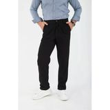 Fitilli Baggy Kalıp Erkek Pantolon - Siyah