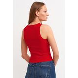 Fitilli Halter Yaka Örme ATLET-LAV10003 - Kırmızı