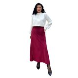 Fitilli Kadife A Kesim Etek (Bordo, L-XL)