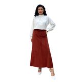 Fitilli Kadife A Kesim Etek (Kiremit, L-XL)