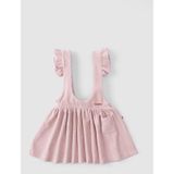 Fitilli Kadife Bebek Jile Elbise Pembe