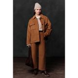 FİTİLLİ KADİFE OVERSIZE CEKET KİREMİT