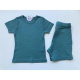 Fitilli Şortlu Modal Takım Turkuaz - Renkli - 9 - 10 Yaş