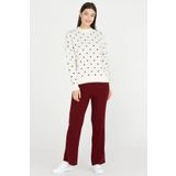 Fitilli Triko Pantolon - Bordo