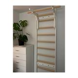Fitladder Kombo Bar - Ahşap Barfiks Barı, Isveç Merdiveni, Egzersiz Barı, Skolyoz Duvar Barı (Ahşap-Beyaz)