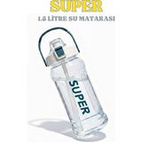 Fitmart 1.5 Lt Motivasyonel Sporcu Su Matarası Su Şişesi Bpa Free - Beyaz