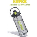Fitmart 1.5 Lt Motivasyonel Sporcu Su Matarası Su Şişesi Bpa Free - Siyah