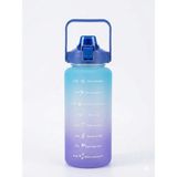 Fitmart 2 Lt Motivasyonel Sporcu Su Matarası Su Şişesi Bpa Free - Lacivert - Mor