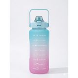 Fitmart 2 Lt Motivasyonel Sporcu Su Matarası Su Şişesi Bpa Free - Mavi - Pembe