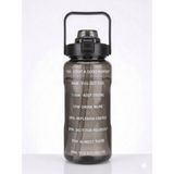 Fitmart 2 Lt Motivasyonel Sporcu Su Matarası Su Şişesi Bpa Free - Şeffaf Siyah
