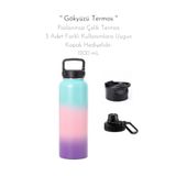 fitmart Gökyüzü - Vakumlu Paslanmaz Çelik Kahve Içecek Termosu - 3 Adet Kapak Hediyelidir - 1200 ml
