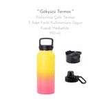 fitmart Gökyüzü - Vakumlu Paslanmaz Çelik Kahve Içecek Termosu - 3 Adet Kapak Hediyelidir - 950 ml