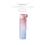 fitmart '' Superior 1 '' - 1 Litre Motivasyonlu Tritan Su Şişesi Spor Matara - Bpa Içermez