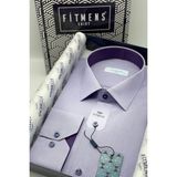 Fitmens Erkek Klasik Uzun Kol Filafil Pitikareli Swift Hediye Kutulu Gömlek - Lila - 2XL