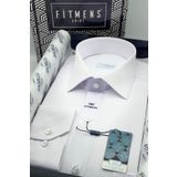 Fitmens Erkek Klasik Uzun Kol Gold Saten Hediye Kutulu Gömlek - Beyaz FS-002160