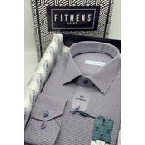 Fitmens Erkek Klasik Uzun Kol Kare Armür Desenli Hediye Kutulu Gömlek - Mor - 2XL