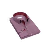Fitmens Erkek Klasik Uzun Kol Nokta Armürlü Desenli Hediye Kutulu Gömlek - Bordo FS-001380